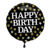 happy birthday zwarte folieballon 45cm 21203 Party-Rent Almere